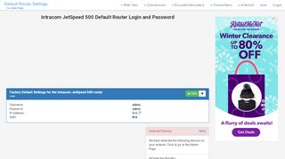 
                            12. Intracom JetSpeed 500 Default Router Login and Password - Clean CSS