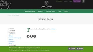 
                            7. Intranet Login | Jesus College, University of Oxford