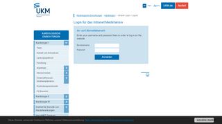 
                            3. Intranet Login / Logout: UKM - Kardiologische Einrichtungen