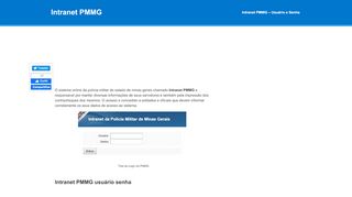 
                            9. INTRANET PMMG - Usuário e Senha