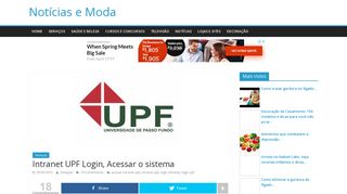 
                            12. Intranet UPF Login, Acessar o sistema - Notícias e Moda