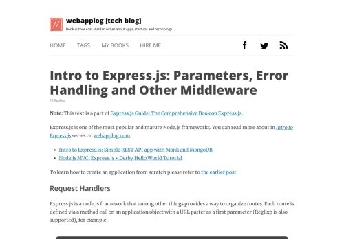 
                            8. Intro to Express.js: Parameters, Error Handling and Other Middleware