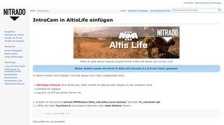 
                            3. IntroCam in AltisLife einfügen – Nitradopedia