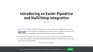 
                            11. Introducing an Easier Pipedrive and MailChimp Integration