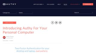 
                            1. Introducing Authy For Your Personal Computer - Authy