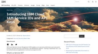 
                            10. Introducing IBM Cloud IAM Service IDs and API Keys - IBM Cloud Blog