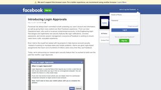 
                            7. Introducing Login Approvals | Facebook