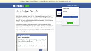 
                            5. Introducing Login Approvals | Facebook