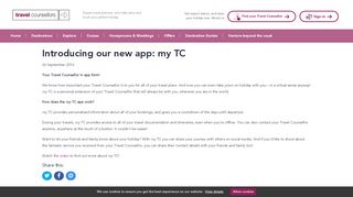 
                            2. Introducing our new app: my TC - Travel Counsellors