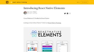 
                            11. Introducing React Native Elements – React Native Training – Medium