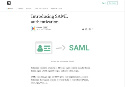 
                            12. Introducing SAML authentication – inside-holaspirit – Medium
