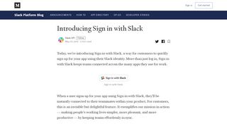 
                            13. Introducing Sign in with Slack – Slack Platform Blog – Medium