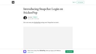 
                            12. Introducing Snapchat Login on StickerPop – StickerPop – Medium