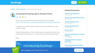 
                            2. Introducing the Duolingo app for Windows Phone! - Duolingo Forum