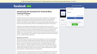 
                            2. Introducing the Facebook for Android Beta Testing Program | Facebook