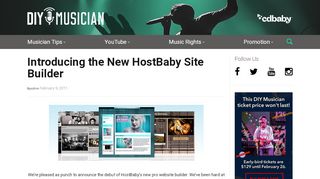 
                            5. Introducing the New HostBaby Site Builder - DIY Musician Blog