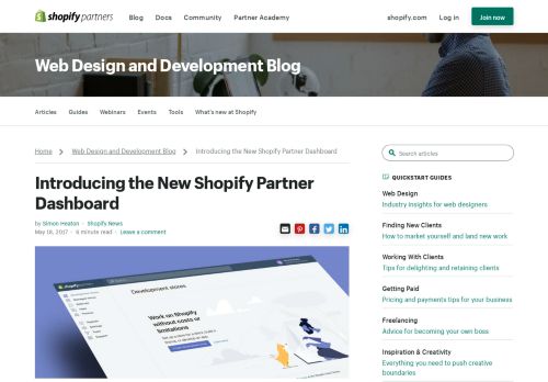 
                            6. Introducing the New Shopify Partner Dashboard