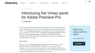 
                            10. Introducing the Vimeo panel for Adobe Premiere Pro on Vimeo