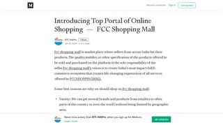 
                            5. Introducing Top Portal of Online Shopping — FCC Shopping Mall