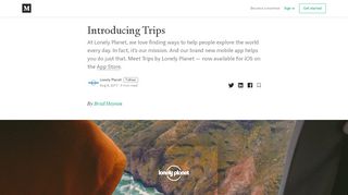 
                            12. Introducing Trips – Lonely Planet – Medium