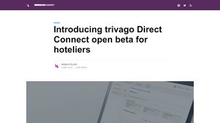 
                            6. Introducing trivago Direct Connect open beta for hoteliers