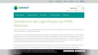 
                            12. Introduction de Login People sur NYSE Alternext | Euronext