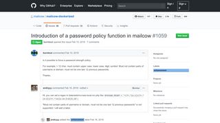 
                            11. Introduction of a password policy function in mailcow · Issue #1059 ...