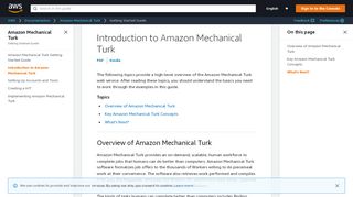 
                            9. Introduction to Amazon Mechanical Turk - AWS Documentation