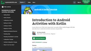 
                            11. Introduction to Android Activities with Kotlin | raywenderlich.com