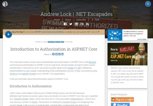 
                            13. Introduction to Authorisation in ASP.NET Core - Andrew Lock