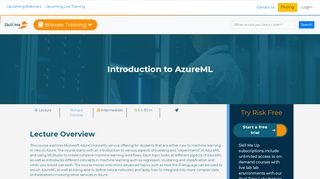 
                            11. Introduction to Azure Machine Learning (Azure ML) - this is an online ...