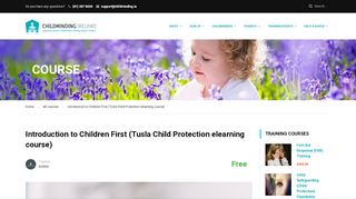 
                            11. Introduction to Children First (Tusla Child Protection elearning course ...