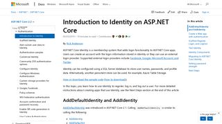 
                            3. Introduction to Identity on ASP.NET Core | Microsoft Docs