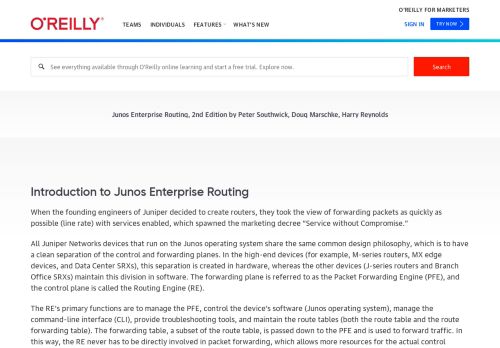 
                            7. Introduction to Junos Enterprise Routing - O'Reilly Media