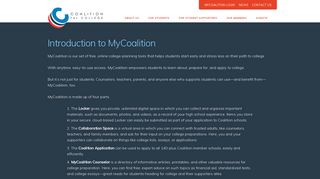 
                            3. Introduction to MyCoalition - Coalition for College