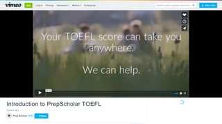 
                            9. Introduction to PrepScholar TOEFL on Vimeo