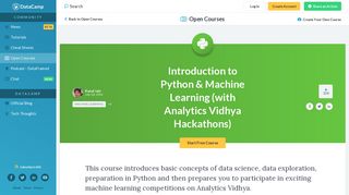 
                            4. Introduction to Python & Machine Learning (with Analytics Vidhya ...