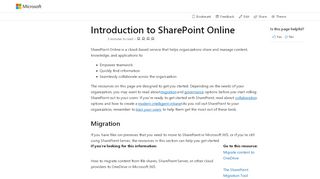 
                            8. Introduction to SharePoint Online | Microsoft Docs