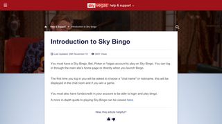 
                            6. Introduction to Sky Bingo - Sky Vegas