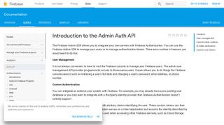 
                            1. Introduction to the Admin Auth API | Firebase