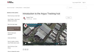 
                            11. Introduction to the Argus Tracking hub – How can we help?