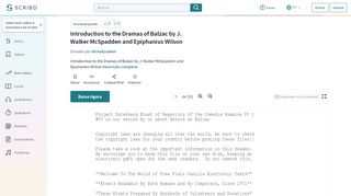 
                            2. Introduction to the Dramas of Balzac by J. Walker McSpadden and ...