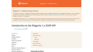 
                            1. Introduction to the Magento 1.x SOAP API - Magento DevDocs