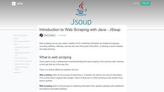 
                            11. Introduction to Web Scraping with Java - JSoup - Able.bio