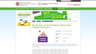 
                            7. Introductory Lecture for Healthy Lifestyle (HLS) Programme - PolyU