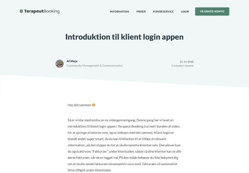 
                            8. Introduktion til klient login appen i Terapeut Booking