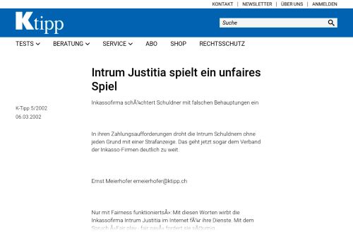 
                            8. Intrum Justitia spielt ein unfaires Spiel - Artikel - www.ktipp.ch
