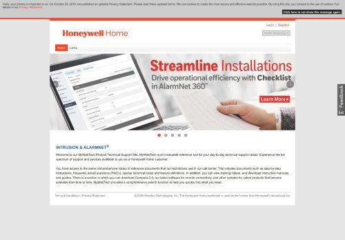 
                            4. Intrusion & AlarmNet - MyWebTech - Honeywell Home