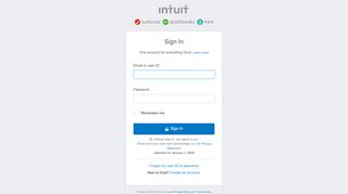 
                            3. Intuit Accounts - Sign In