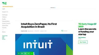 
                            12. Intuit Buys ZeroPaper, Its First Acquisition In Brazil | TechCrunch
